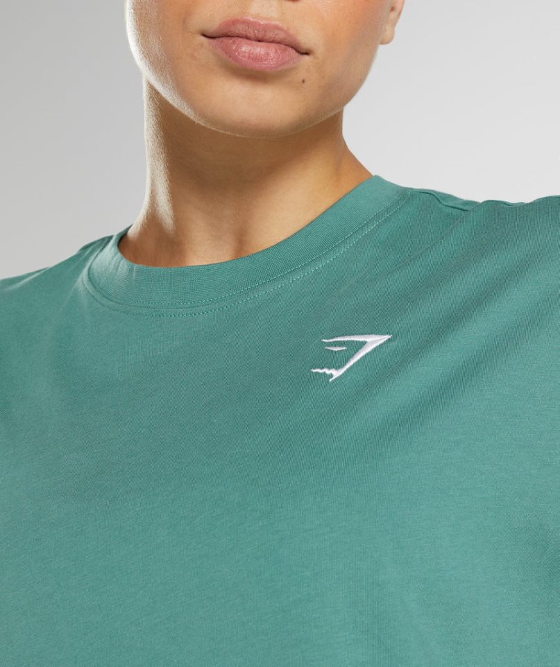 Women's Gymshark Training Oversized T-Shirts Green | CA 56N07A